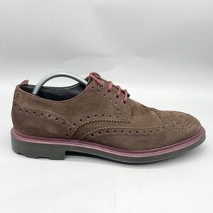 Hugo Boss Mens 43 10 Bokio Wingtip Derby Brown Suede Lace Up Oxford Dress Shoes‎